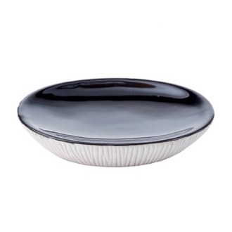 Grey and Black Pottery Soap Dish Gedy NO11-08
