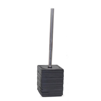 Square Black Toilet Brush Holder with Chrome Handle Gedy QU33-14