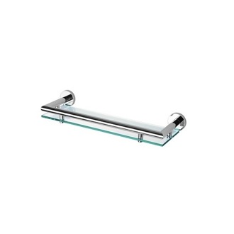 14 Inch Clear Glass Bathroom Shelf Holder Geesa 6501-02-35