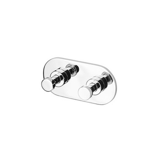 Chrome Towel or Robe Double Hook Rack Geesa 6515-02