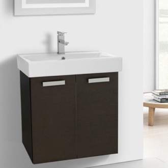Wall Mounted Bathroom Vanities Thebathoutlet 24 Inch Wenge Wall Mount Bathroom Vanity With Ed Ceramic Sink Acf C142