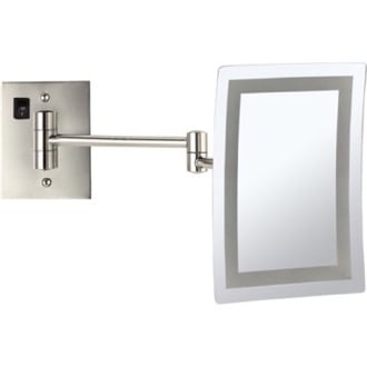 Lighted Magnifying Mirror, Wall Mounted, LED, 3x Magnification, Hardwired, Satin Nickel Nameeks AR7702-SNI-3x