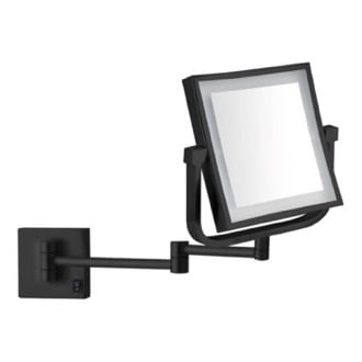 Black Makeup Mirror, Wall Mounted, Lighted, 5x Magnification, Hardwired Nameeks AR7730-BLK-5x
