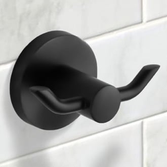 Rubber-Coated Black Bath Accessories