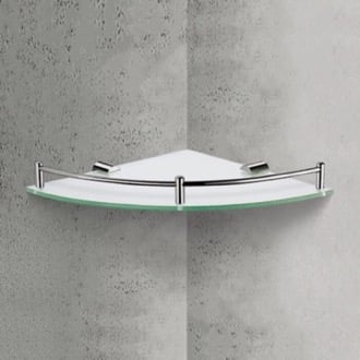 Corner Glass Shelf With Chrome Mounting Nameeks NFA012