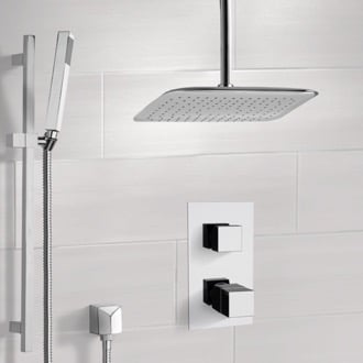 ceiling mounted shower head. shower faucet chrome thermostatic system with ceiling 14 mounted head e