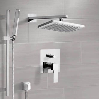 Shower System with 9.5 Inch Rain Shower Head and Hand Shower Remer SFR7544