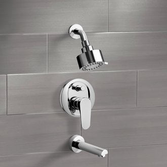 Chrome Tub and Shower Faucet Sets with Multi Function Shower Head Remer TSF01