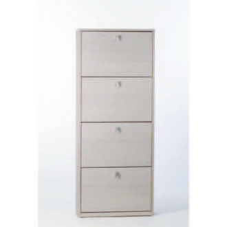 Clear Pine Shoe Rack with 4 Folding Doors Sarmog A554-Clear Pine