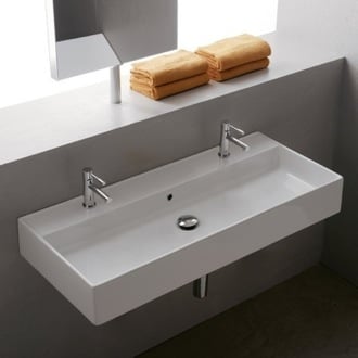 No Room For A Double Sink Vanity Try A Trough Style Sink With Two