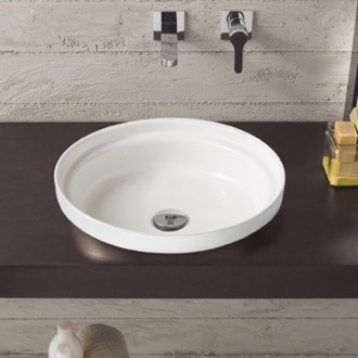 Round Bathroom Sinks Thebathoutlet Bathroom Sink Round White Ceramic Drop In Scarabeo 9006