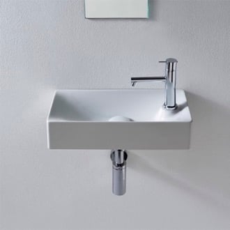 Small Ceramic Wall Mounted Or Vessel Sink Scarabeo Small Ceramic Wall Mounted Or Vessel Sink Scarabeo