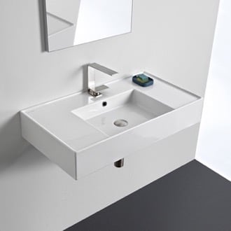 Scarabeo 8047/B-One Hole-637509859305 Ceramic and Wall Mounted Porcelain Washbasin White Nameeks Scarabeo 8047/B-One Hole-637509859305 Ceramic and Wall Mounted Porcelain Washbasin White Nameeks