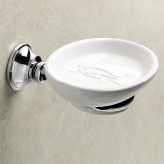 Jack 48.60.10 by WS Bath Collections, Wall Mounted Soap Dish in Polished  Chrome