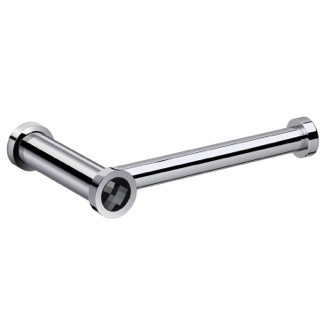 Chrome Toilet Roll Holder With Black Crystal Windisch 85510CRN