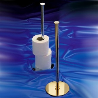 Free Standing Spare Chrome or Gold Finish Toilet Roll Holder Windisch 89123