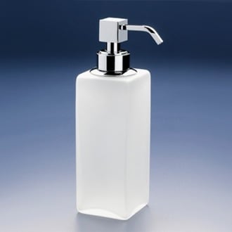 Squared Tall Frosted Crystal Glass Soap Dispenser Windisch 90412M