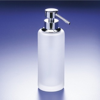 Rounded Tall Frosted Crystal Glass Soap Dispenser Windisch 90414M