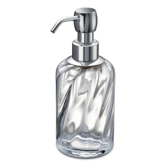 Chrome Brass and Twisted Glass Soap Dispenser Windisch 90801CR