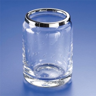 Round Bubbled Crystal Glass Toothbrush Holder Windisch 91117
