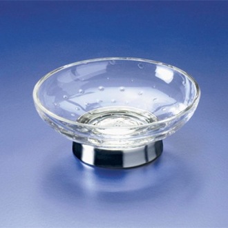 Round Contemporary Bubbled Crystal Glass Soap Dish Windisch 92117