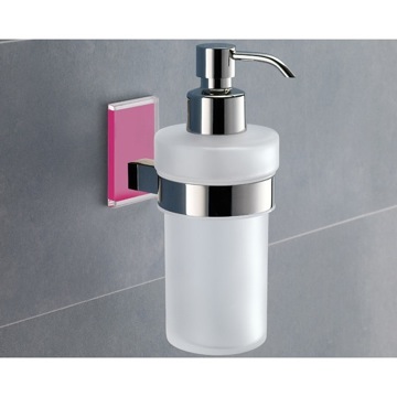 Gedy Gl80 76 By Nameek S Glady Round Pink Soap Dispenser Thebathoutlet Wall Mounted Frosted Gl Soap Dispenser With Pink Mounting