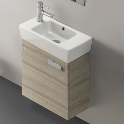 Small Bathroom Vanity, Wall Mounted, 18 Inch, Larch Canapa ACF C13-Larch Canapa