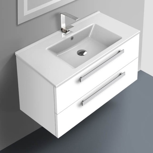 Single Bathroom Vanity, 33 Inch, Wall Mounted ACF DA05