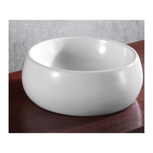 Circular White Ceramic Vessel Bathroom Sink Caracalla CA4921