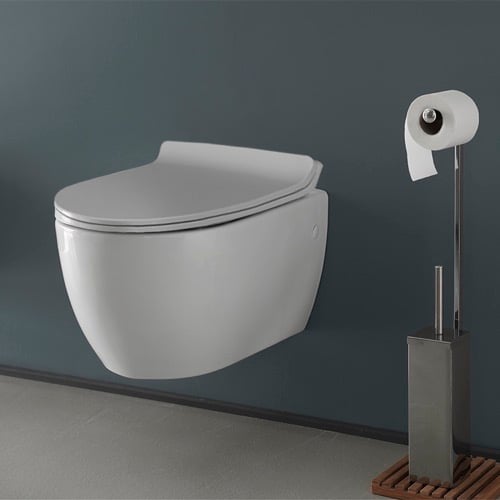 Modern Wall Mount Toilet, Ceramic, Rounded CeraStyle 018700
