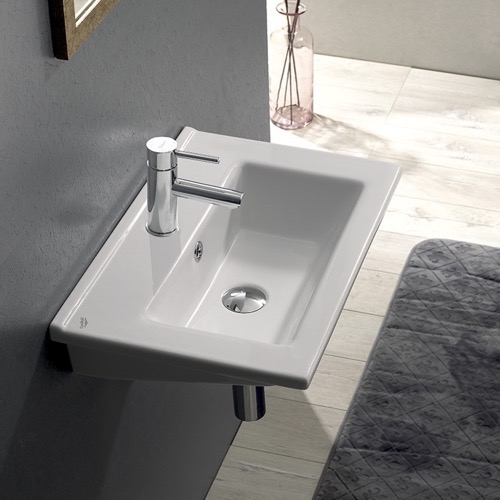 Rectangular White Ceramic Bathroom Sink CeraStyle 067300-U