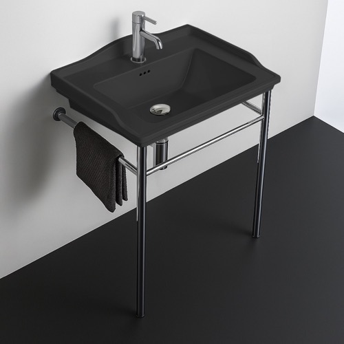 Black Transitional Console Sink, 26 Inch CeraStyle 036107-U-97-CON