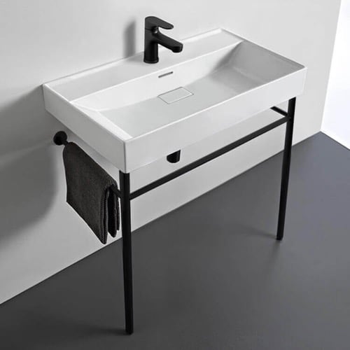 Modern Console Sink, 32 Inch CeraStyle 037300-U-CON-BLK