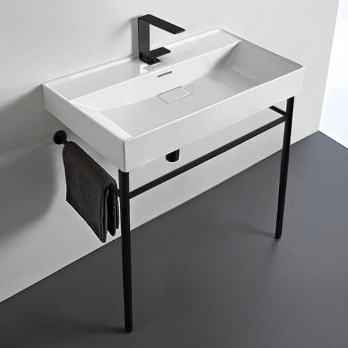 Modern Console Sink, 32 Inch CeraStyle 037300-U-CON-BLK