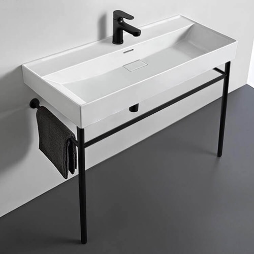 Modern Console Sink, 40 Inch CeraStyle 037500-U-CON-BLK