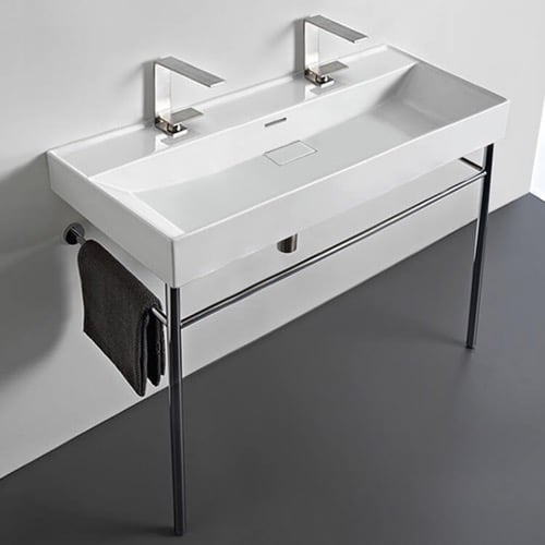 Double Trough Console Sink, 40 Inch CeraStyle 037600-U-CON