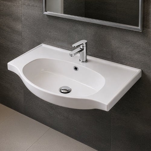 Wall Mount Sink - ADA, 26 Inch, Rectangular, Modern, Ceramic CeraStyle 082200-U