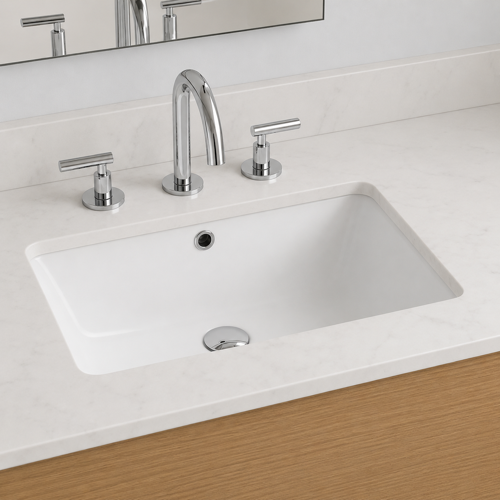 Undermount Bathroom Sink, White Ceramic CeraStyle 070400-U