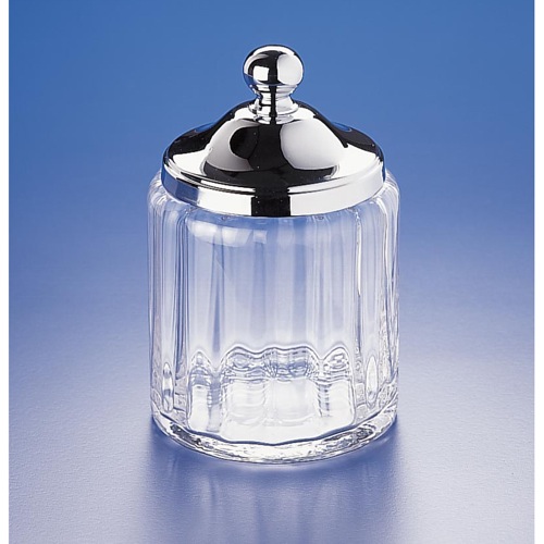 Clear Crystal Glass Cotton Balls Jar Windisch 88114D