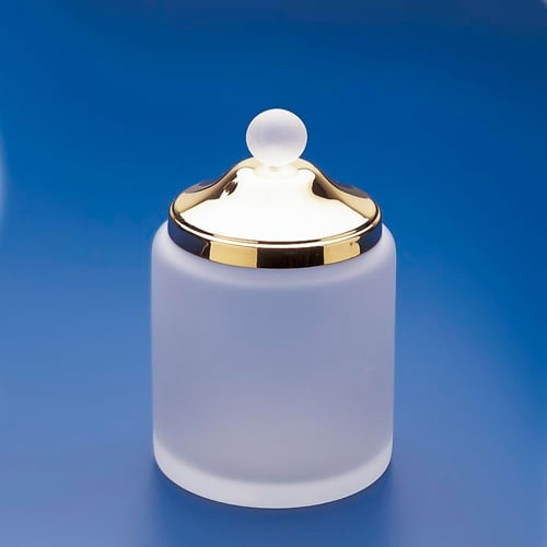 Frosted Crystal Glass Cotton Balls Jar Frosted Crystal Glass Cotton Balls Jar Windisch 88114MD