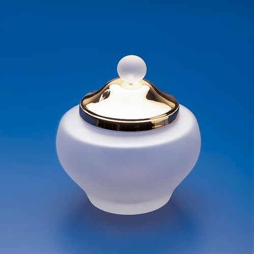 Rounded Frosted Crystal Glass Cotton Ball Jar Windisch 88115MD