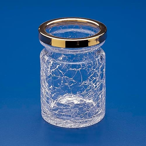 Crackled Crystal Glass Toothbrush Holder Windisch 91131D