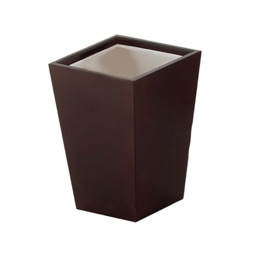 Square Tanganika Wood Toothbrush Holder Gedy 1510-31