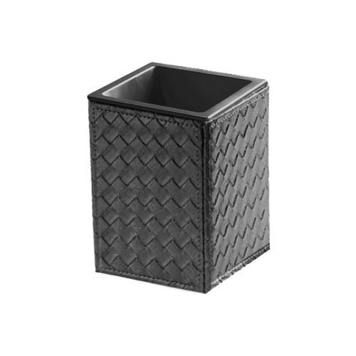 Old Silver Finish Faux Leather Toothbrush Holder Old Silver Finish Faux Leather Toothbrush Holder Gedy 6798-77