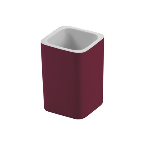 Square Ruby Red Toothbrush Holder Square Ruby Red Toothbrush Holder Gedy 7998-53
