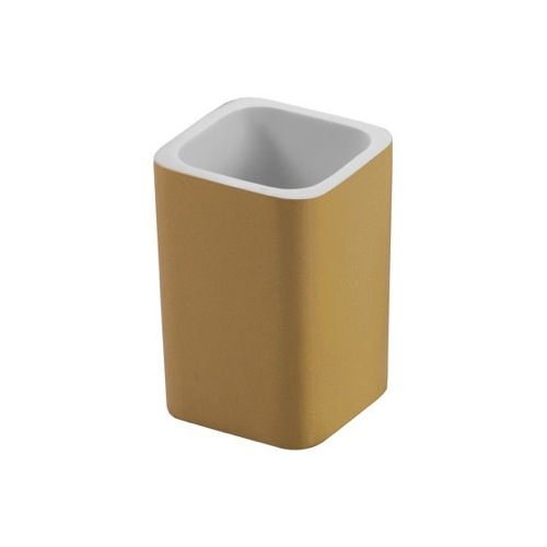 Square Gold Finish Toothbrush Holder Gedy 7998-87