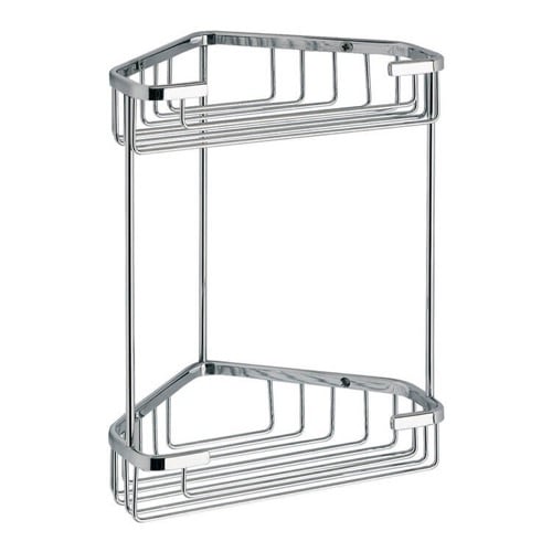Chrome Wire Corner Double Shower Basket Gedy 2481-13