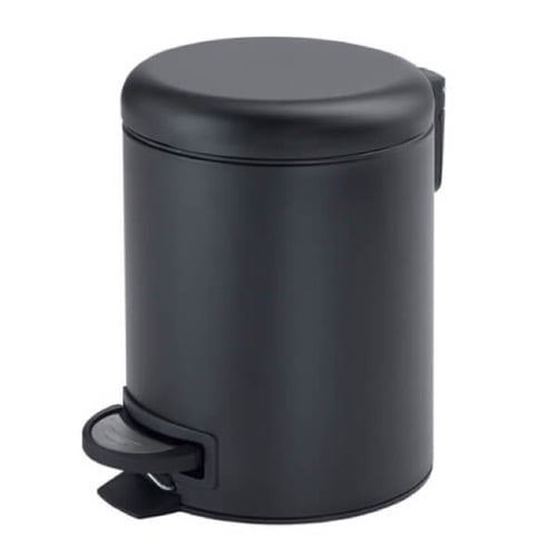 Matte Black Floor Standing Stainless Steel Waste Basket Gedy 3209-14