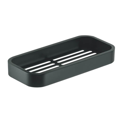 Rectangular Matte Black Wall Mounted Soap Dish Rectangular Matte Black Wall Mounted Soap Dish Gedy 3218-14
