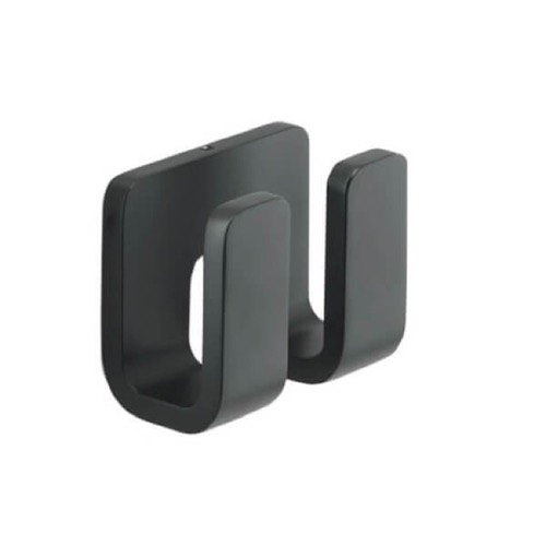 Double Robe Hook, Modern Matte Black Gedy 3228-14